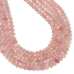 Red Strawberry Quartz Flat Stars, Approx 6mm, 38cm/strand