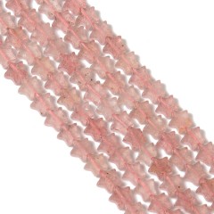 Red Strawberry Quartz Flat Stars, Approx 6mm, 38cm/strand