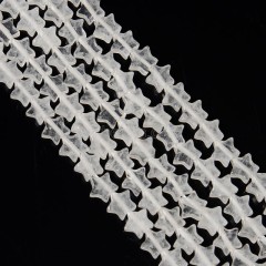 Clear Quartz Flat Stars, Approx 6mm, 38cm/strand
