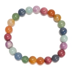 Mixed Stones Smooth Rounds 8mm Stretch Bracelet, Sell by Piece