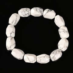 Howlite Faceted Nuggets 10x14mm Stretch Bracelet, Sell by Piece