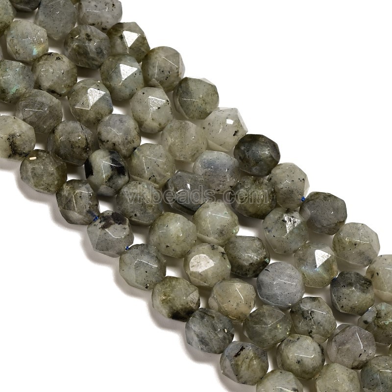 Labradorite Star Cut Faceted Rounds, Approx 6-10mm, 38cm/strand