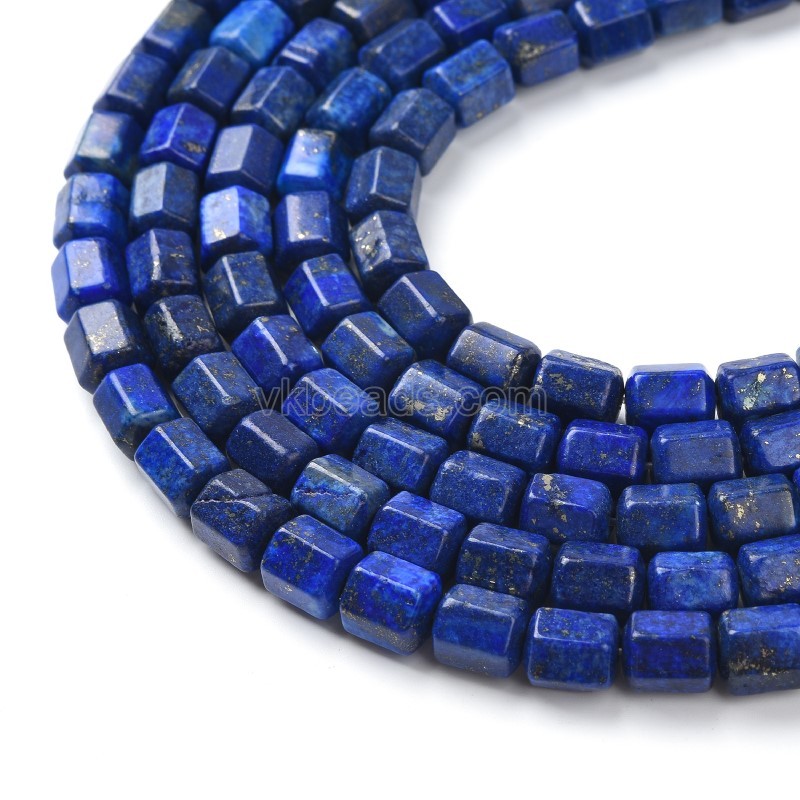 Lapis Lazuli Hexagonal Faceted Column, Approx 8-9x10mm, 38cm/strand
