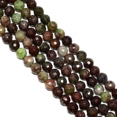 Green South African Turquoise Sharp Faceted Rounds, 128 Facets, Approx 6mm, 38cm/strand
