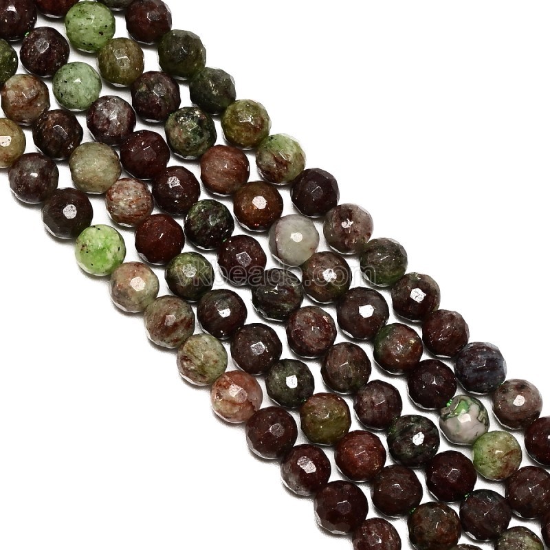 Green South African Turquoise Sharp Faceted Rounds, 128 Facets, Approx 6mm, 38cm/strand