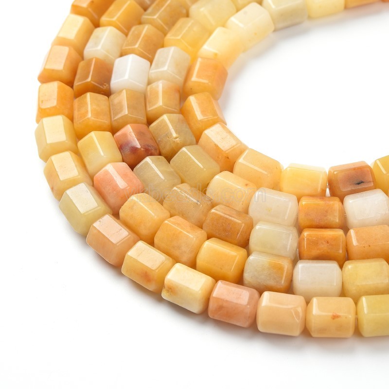 Quartzite Jade Hexagonal Faceted Column, Approx 8-9x10mm, 38cm/strand