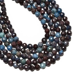 Blue South African Turquoise Sharp Faceted Rounds, 128 Facets, Approx 8mm, 38cm/strand