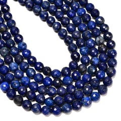 Lapis Lazuli Faceted Rounds, 128 Facets, Approx 8mm, 38cm/strand