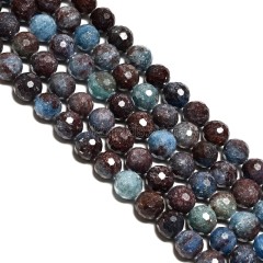 Blue South African Turquoise Sharp Faceted Rounds, 128 Facets, Approx 8mm, 38cm/strand