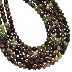 Green South African Turquoise Sharp Faceted Rounds, 128 Facets, Approx 6mm, 38cm/strand