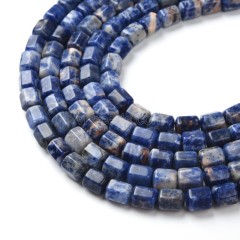 Sodalite Hexagonal Faceted Column, Approx 8-9x10mm, 38cm/strand