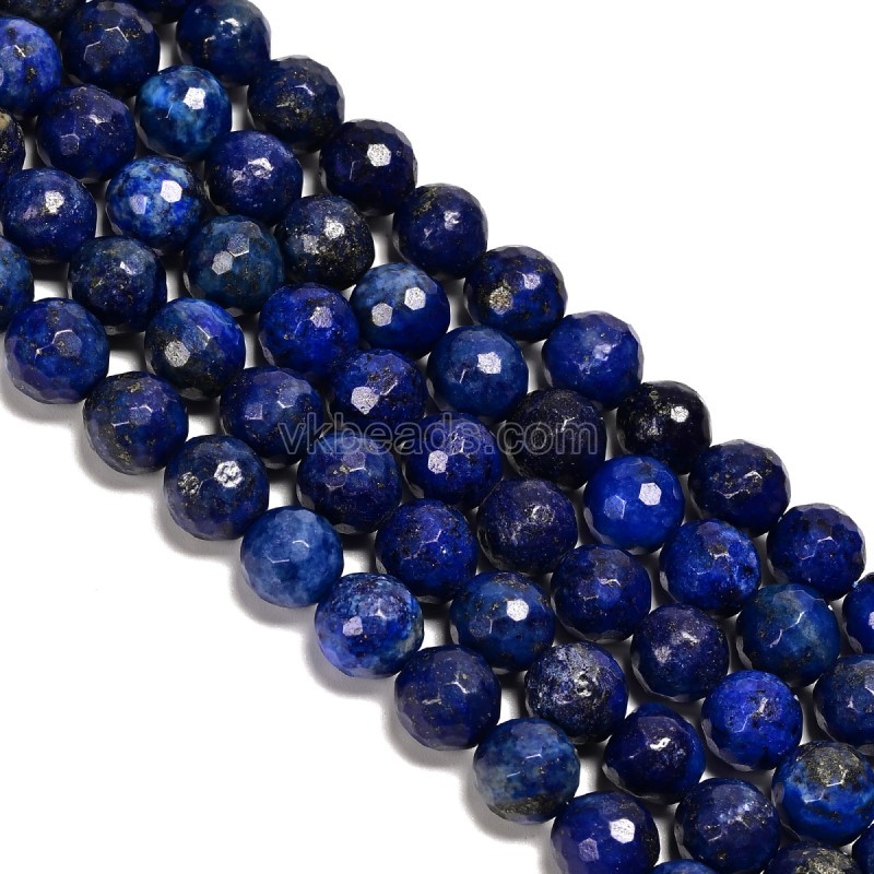 Lapis Lazuli Faceted Rounds, 128 Facets, Approx 8mm, 38cm/strand
