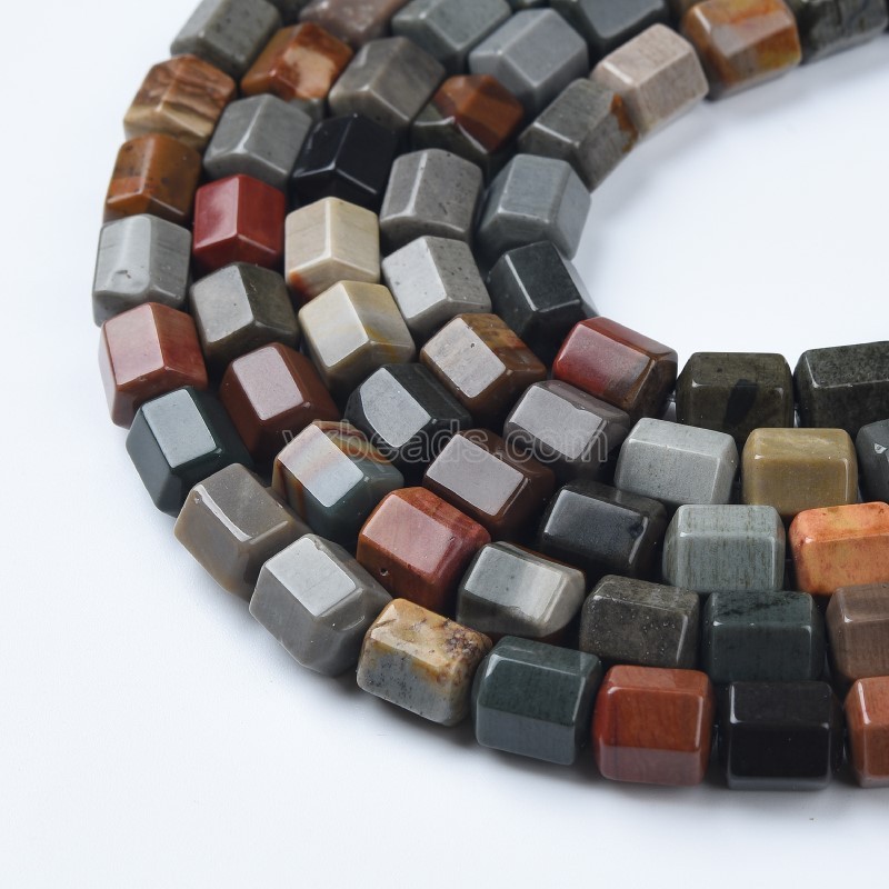 Ocean Stone Hexagonal Faceted Column, Approx 8x10mm, 38cm/strand