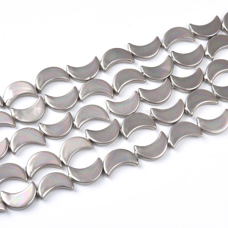 Grey Shell Pearl Crescent Moon, Approx 16mm, 38cm/strand