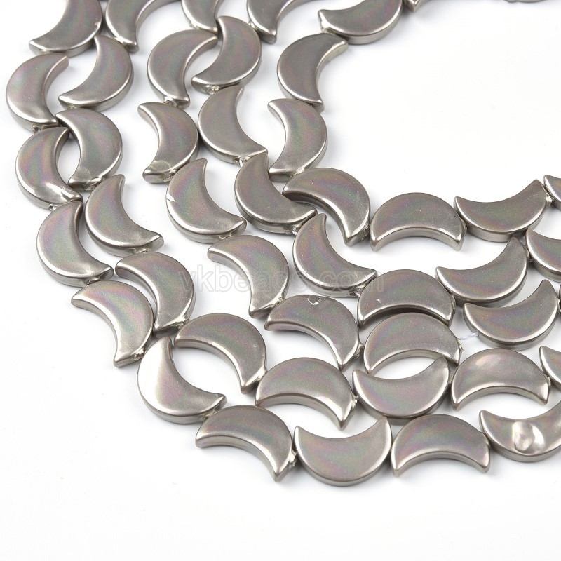 Grey Shell Pearl Crescent Moon, Approx 16mm, 38cm/strand