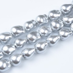 Grey Baroque Shell Pearl Nuggets, Approx 12x14mm, 38cm/strand