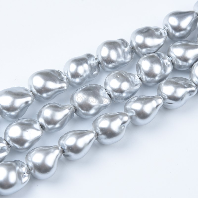 Grey Baroque Shell Pearl Nuggets, Approx 12x14mm, 38cm/strand