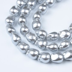 Grey Baroque Shell Pearl Nuggets, Approx 12x14mm, 38cm/strand