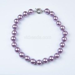Purple Shell Pearl Smooth Rounds Necklaces, Approx 16mm, Sell by Piece