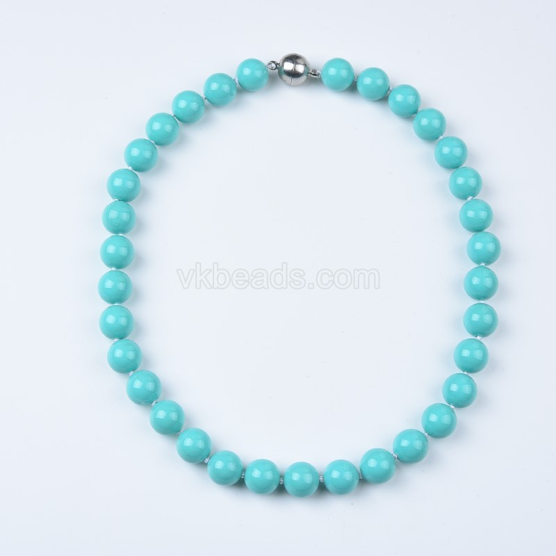 Blue Shell Pearl Smooth Rounds Necklaces, Approx 10-12mm, Sell by Piece