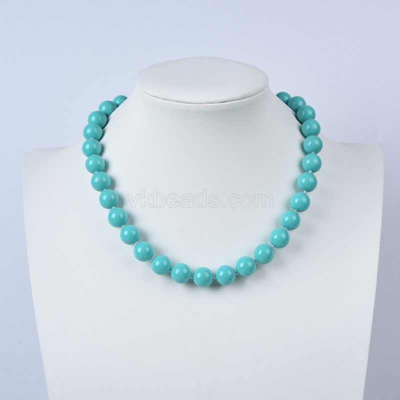 Blue Shell Pearl Smooth Rounds Necklaces, Approx 10-12mm, Sell by Piece