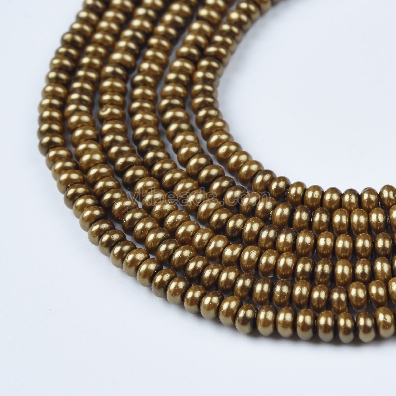 Copper Color Shell Pearl Smooth Rondelles, Approx 2x3mm, 38cm/strand