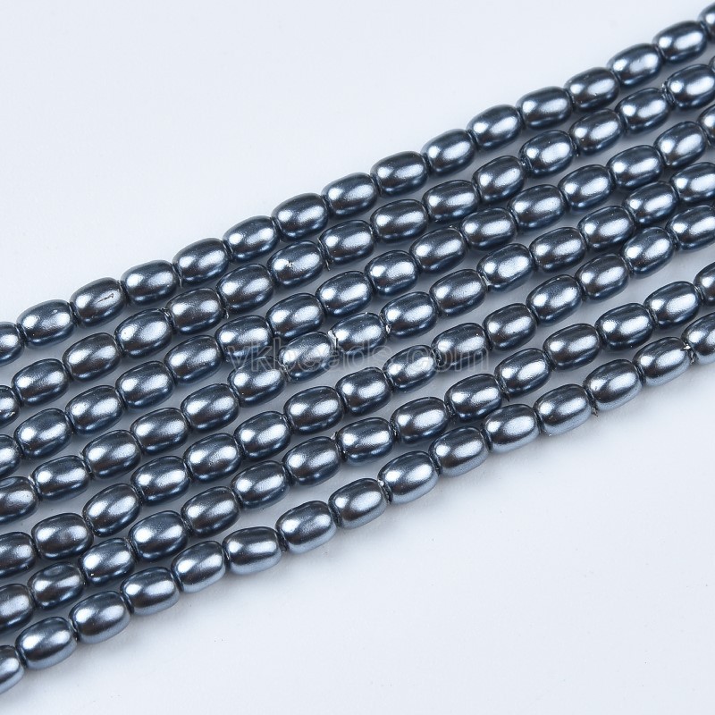 Dark Grey Shell Pearl Smooth Drums/Barrels, Approx 2x3mm, 38cm/strand