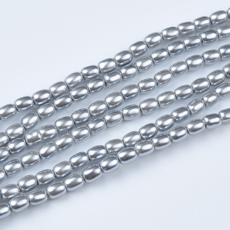 Grey Shell Pearl Smooth Drums/Barrels, Approx 2x3mm, 38cm/strand