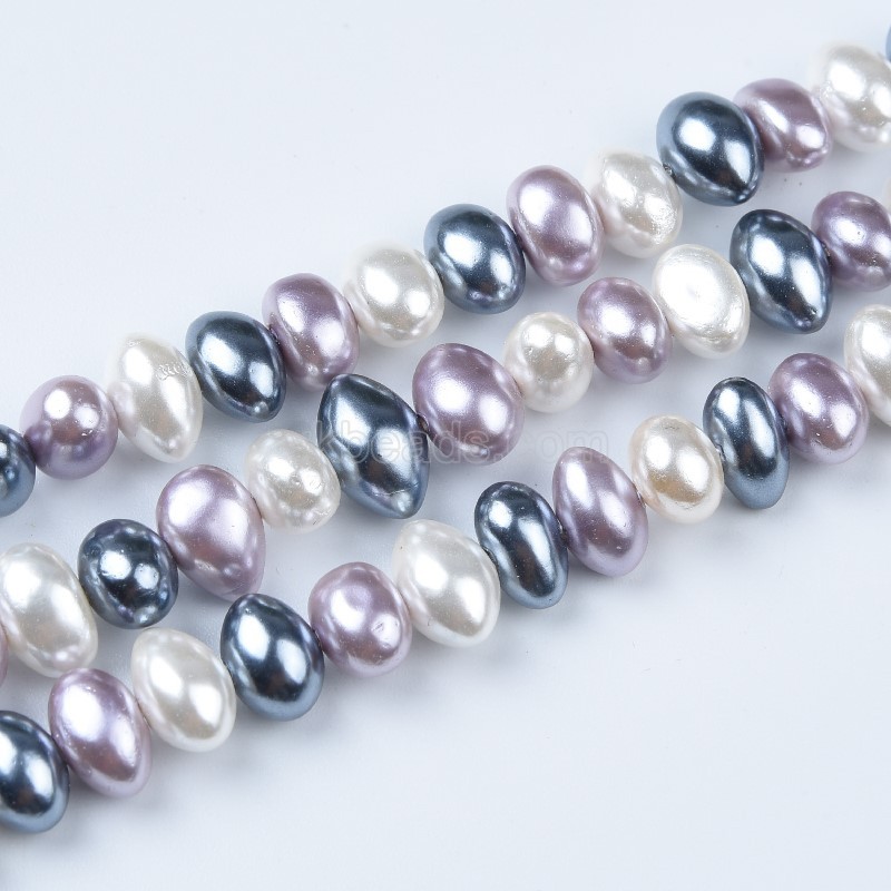 Mixed Color Shell Pearl Potatos, Approx 6x8mm, 38cm/strand