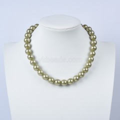 Champagne Color Shell Pearl Smooth Rounds Necklaces, Approx 12mm, Sell by Piece