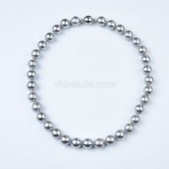 Grey Shell Pearl Wrinkled Rounds Necklaces, Approx 10-12mm, Sell by Piece