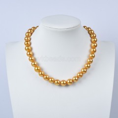Yellow Shell Pearl Smooth Rounds Necklaces, Approx 12mm, Sell by Piece