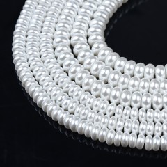 White Shell Pearl Smooth Rondelles, Approx 2x3-4x8mm, 38cm/strand
