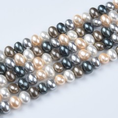 Mixed Color Shell Pearl Potatos, Approx 6x8mm, 38cm/strand
