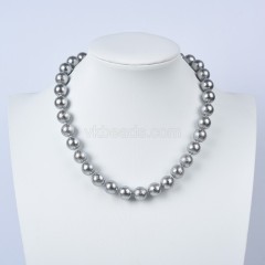 Grey Shell Pearl Wrinkled Rounds Necklaces, Approx 10-12mm, Sell by Piece