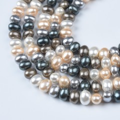Mixed Color Shell Pearl Potatos, Approx 6x8mm, 38cm/strand