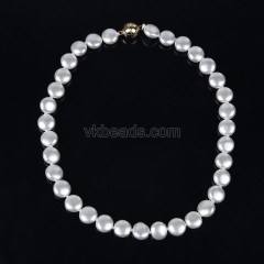 White Shell Pearl Puffy Coins Necklaces, Approx 12mm, Sell by Piece