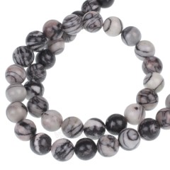 Black Veined Jasper Smooth Rounds, Approx  4-14mm, 38cm/strand