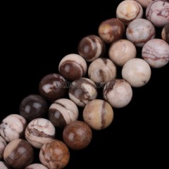 Australian Zebra Stone Smooth Rounds, Approx 4-12mm, 38cm/strand