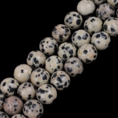 Dalmatian Jasper Smooth Rounds, Approx 4-14mm, 38cm/strand