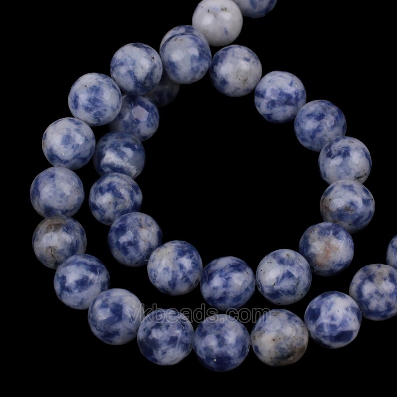Blue Spot Jasper Smooth Rounds, Approx 4-12mm, 38cm/strand