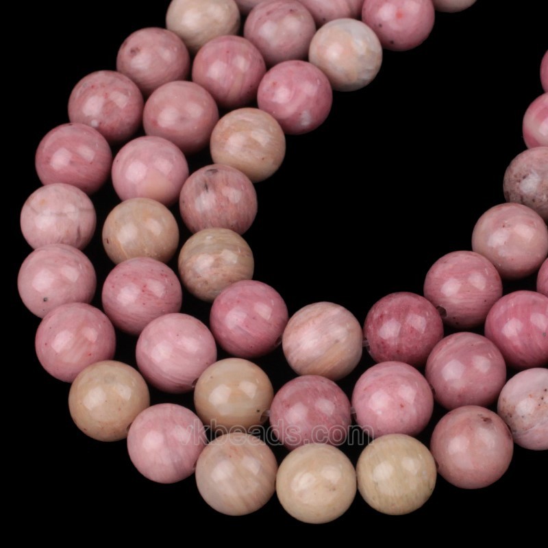 Chinese Rhodochrosite Smooth Rounds, Approx 4-12mm, 38cm/strand