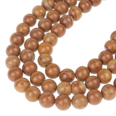 Yellow Wood Grain Stone Smooth Rounds, Approx  4-14mm, 38cm/strand
