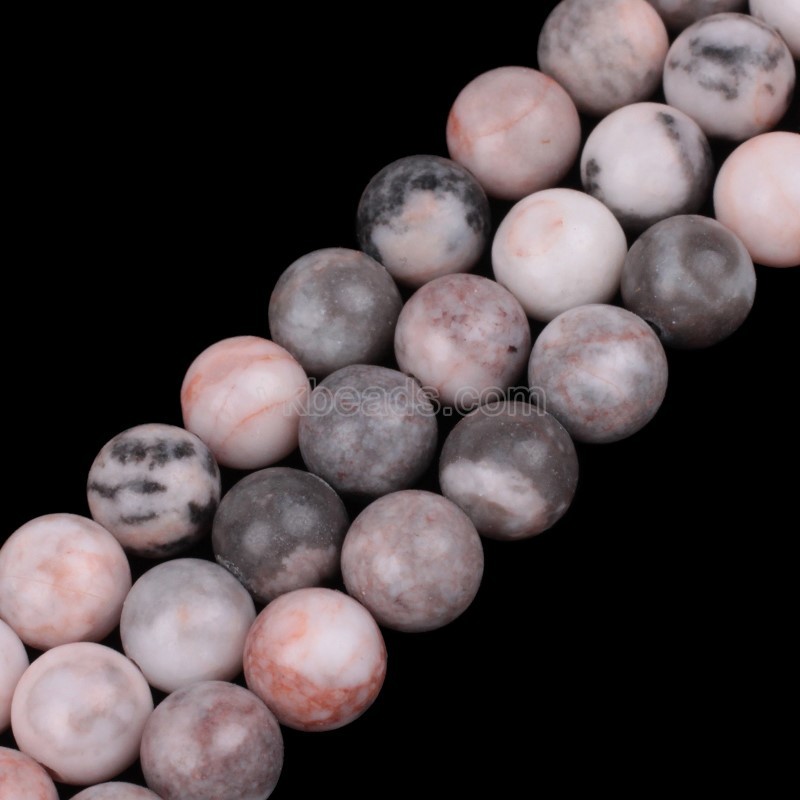 Pink Zebra Jasper Smooth Rounds, Approx 4-12mm, 38cm/strand