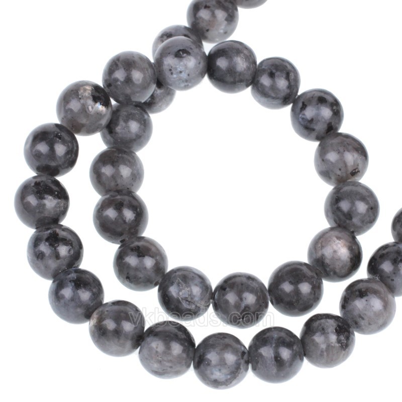 Larvikite Smooth Rounds, Approx  4-12mm, 38cm/strand