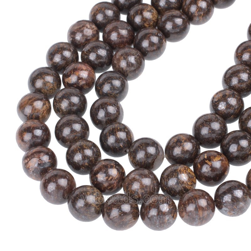 Bronzite Smooth Rounds, Approx  4-12mm, 38cm/strand