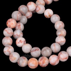 Red Veined Jasper Smooth Rounds, Approx  4-12mm, 38cm/strand