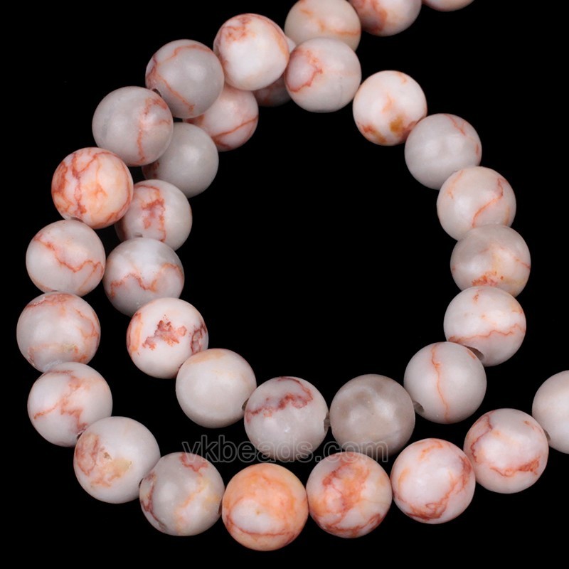 Red Veined Jasper Smooth Rounds, Approx  4-12mm, 38cm/strand