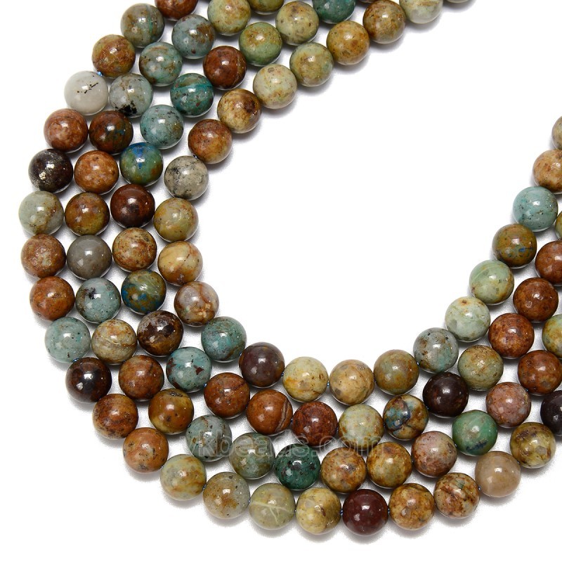 Multicolor Chrysocolla Lapis Lazuli Smooth Rounds, Approx 6-10mm, 38cm/strand