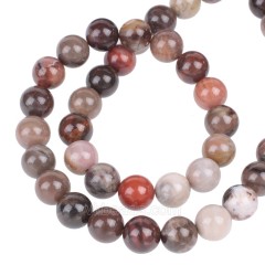 Petrified Wood Jasper Smooth Rounds, Approx  4-12mm, 38cm/strand